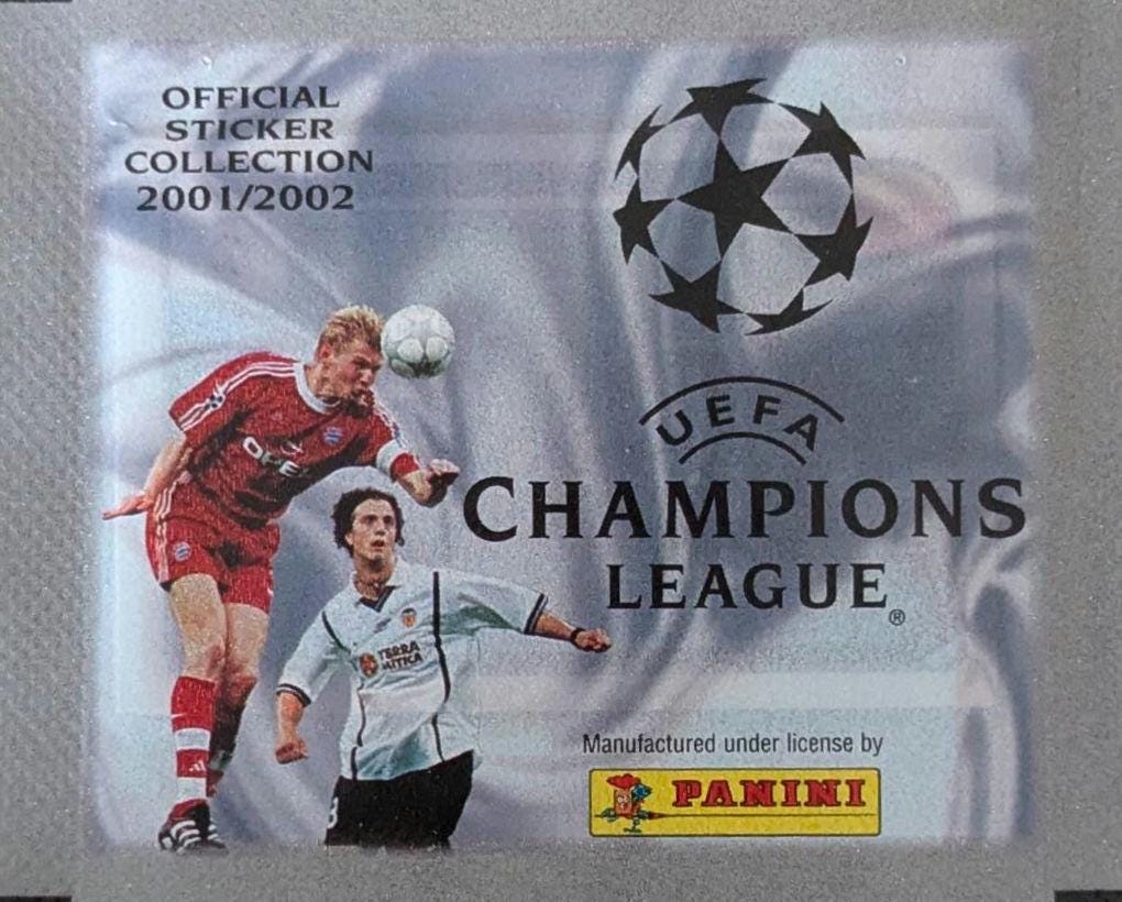 2001/2 Panini Champions League Sealed Football Sticker Pack