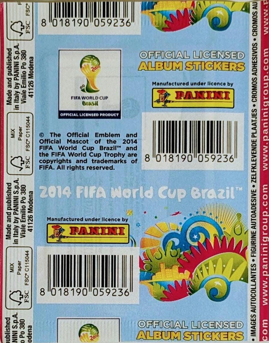 2014 Panini World Cup Sealed Football Sticker Pack