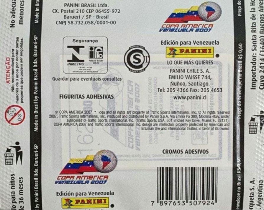 2007 Panini Copa America Sealed Football Sticker Pack