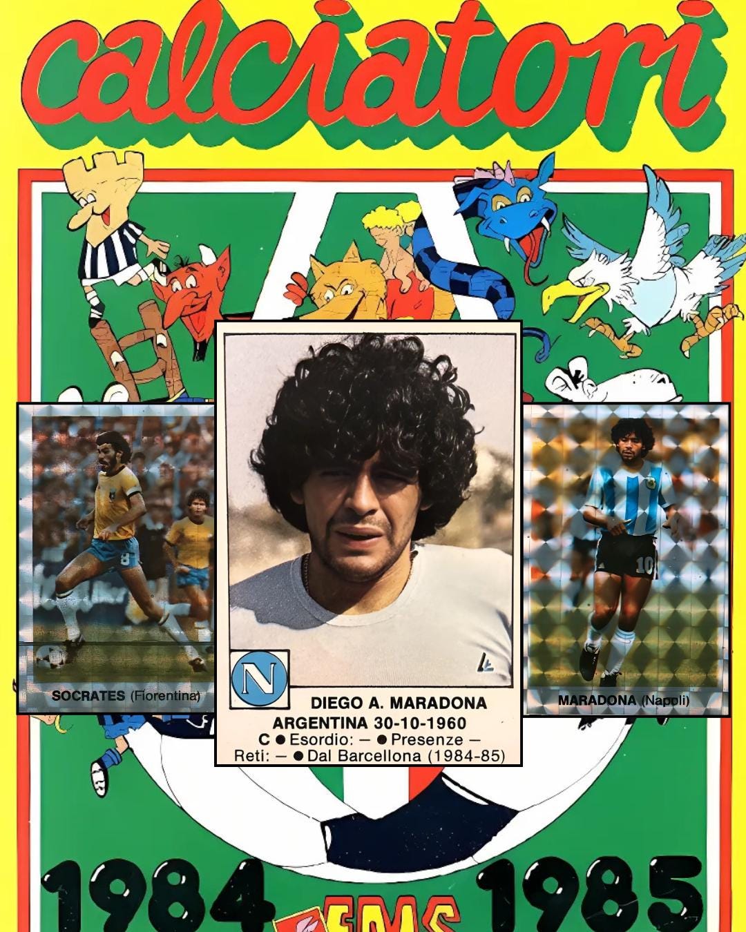 Panini Edis Calciatori Stickers and Images with Diego Maradona