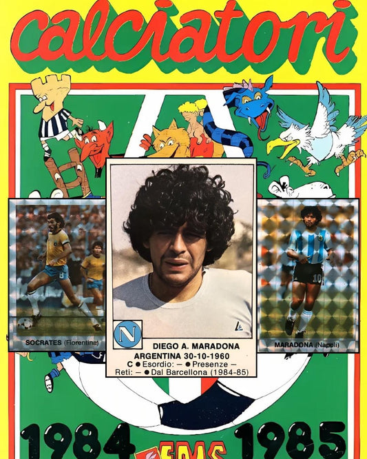 Panini Edis Calciatori Stickers and Images with Diego Maradona