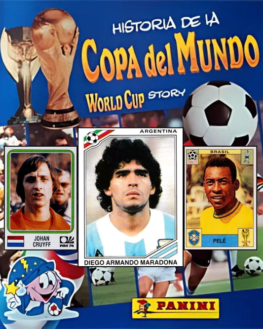 1990 Panini World Cup Story Sealed Sticker Pack – Pele, Cruyff, Maradona & Beckenbauer Legends
