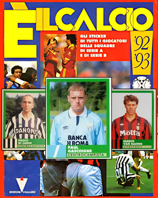 Cover of a 'Calcio' featuring soccer players and branding from the 1992-1993 season.