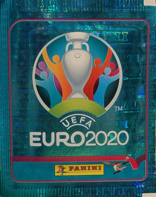 2020 Panini Euros Turquoise UNCIRCULATED Sealed Football Sticker Pack