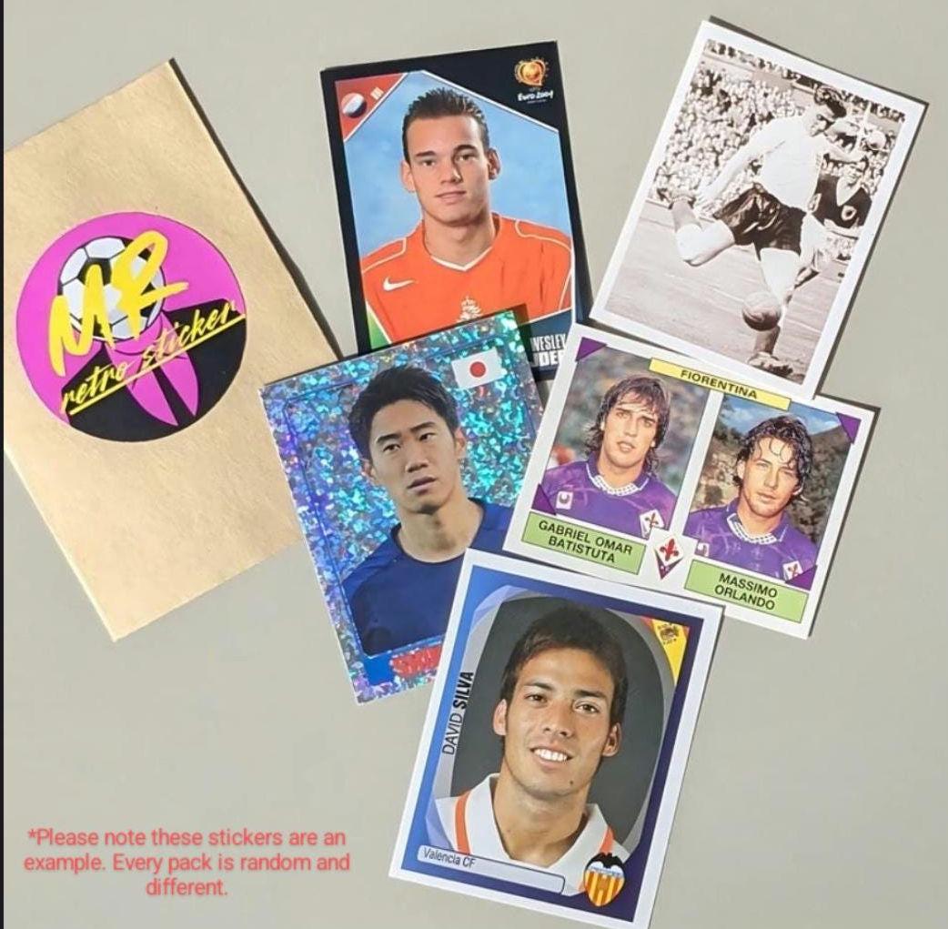 MrRetro Random Football Sticker Pack — Custom Mystery Mix | Panini, Merlin, Topps (1970–2025)