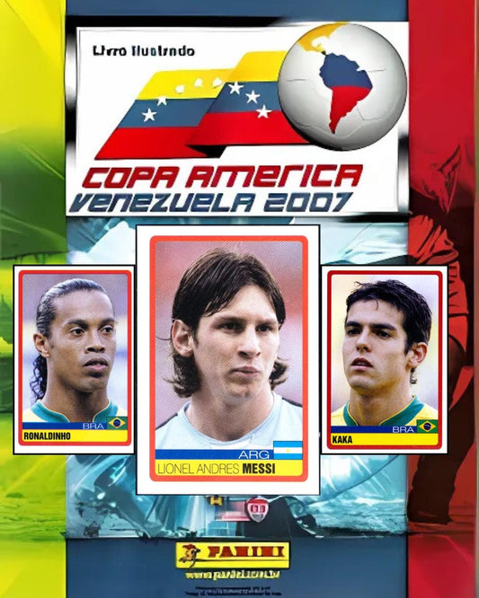 Copa America Venezuela 2007 Panini album cover with soccer player stickers