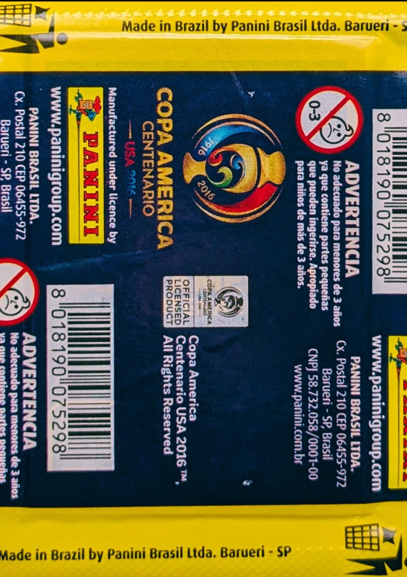 2016 Panini Copa America Retro Vintage Sealed Football Sticker Pack