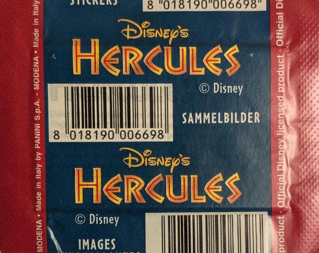 1996 Panini Disney Hercules Sealed Sticker Pack – Vintage Collectible Movie Stickers