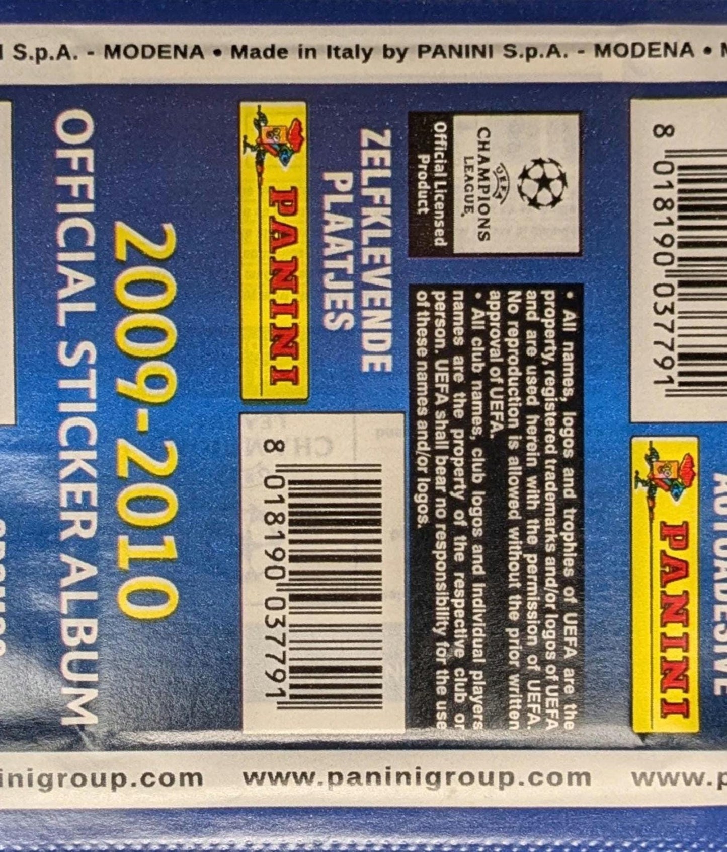 2009/10 Panini Champions League Sealed Football Sticker Pack