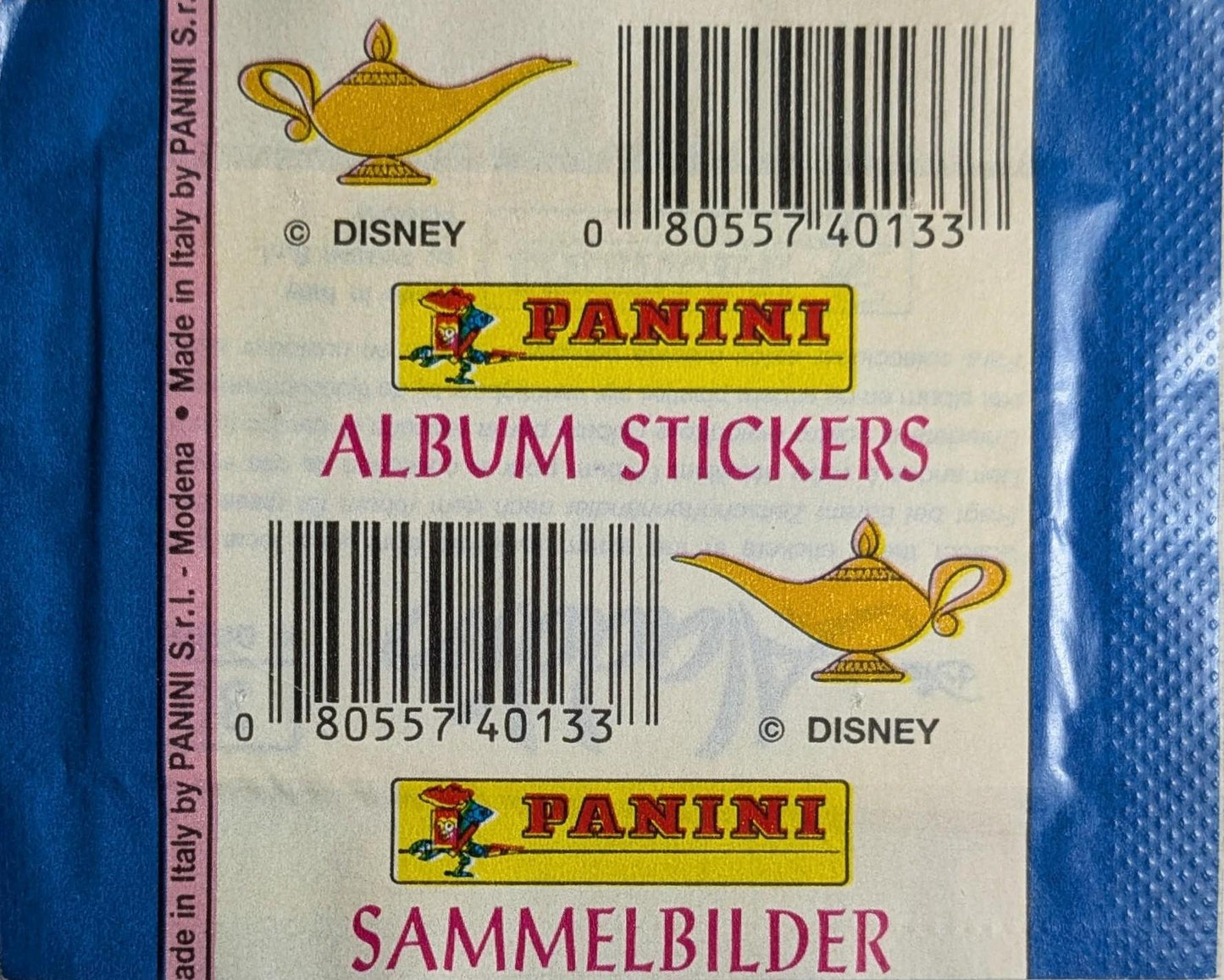 1995 Panini Disney Aladdin Sealed Sticker Pack – Vintage Collectible Movie Stickers