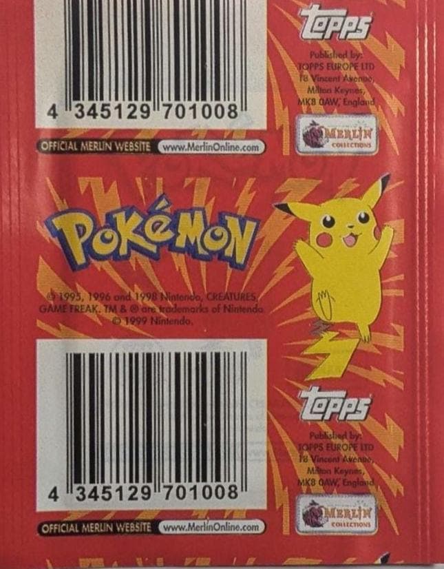 1995 Merlin Pokémon Series 1 Sealed Sticker Pack – Vintage Pokémon Collectible