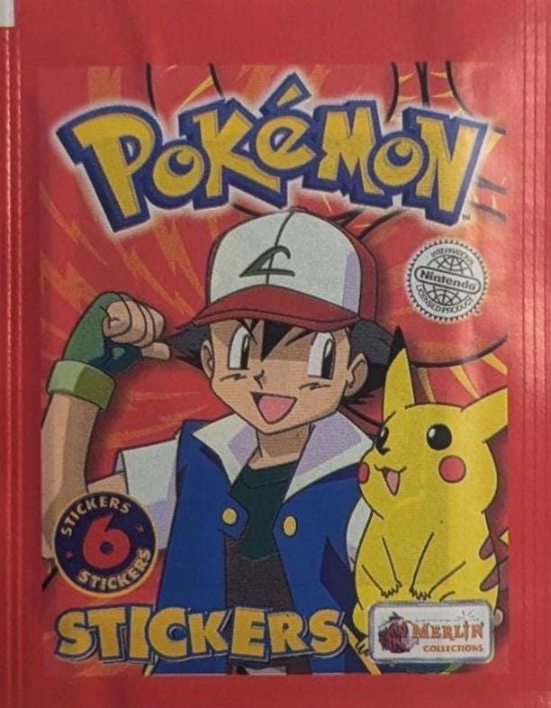 1995 Merlin Pokémon Series 1 Sealed Sticker Pack – Vintage Pokémon Collectible