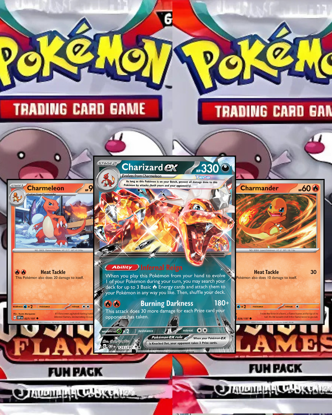 Pokemon Scarlet and Violet Obsidian Flames Trading Card Fun Pack (3 Cards)