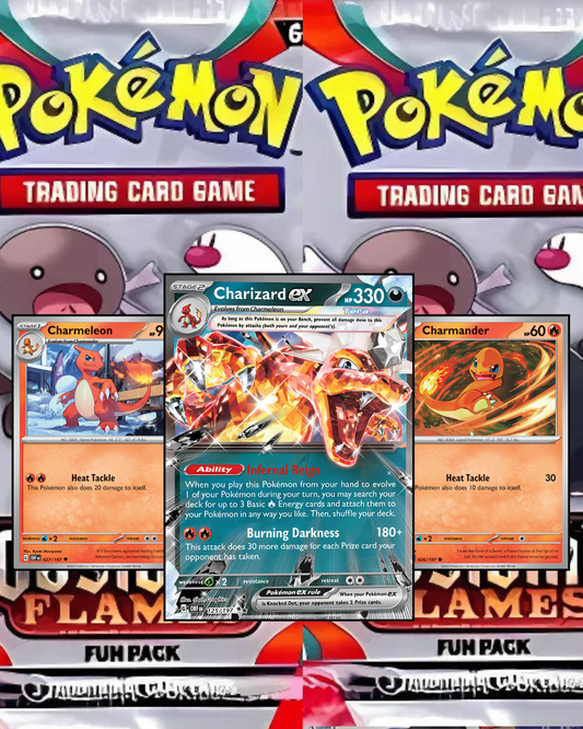 Pokemon Scarlet and Violet Obsidian Flames Trading Card Fun Pack (3 Cards)