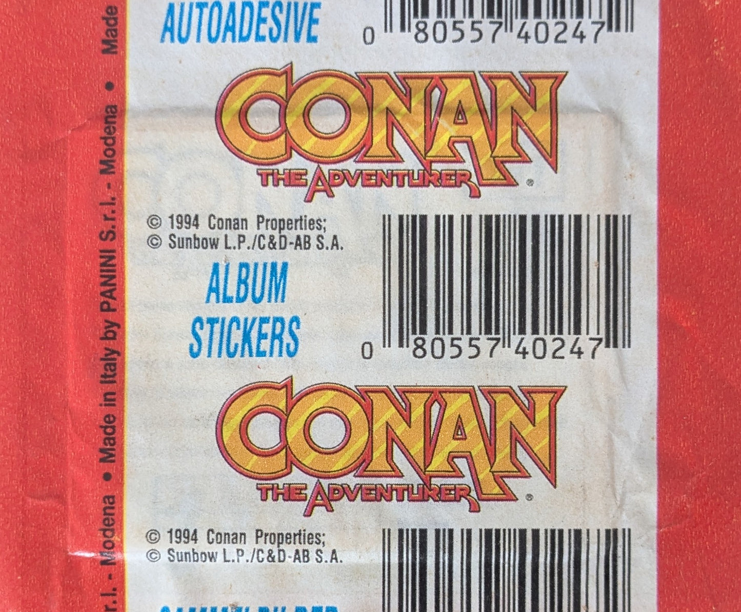 1994 Conan The Adventurer Sticker Pack