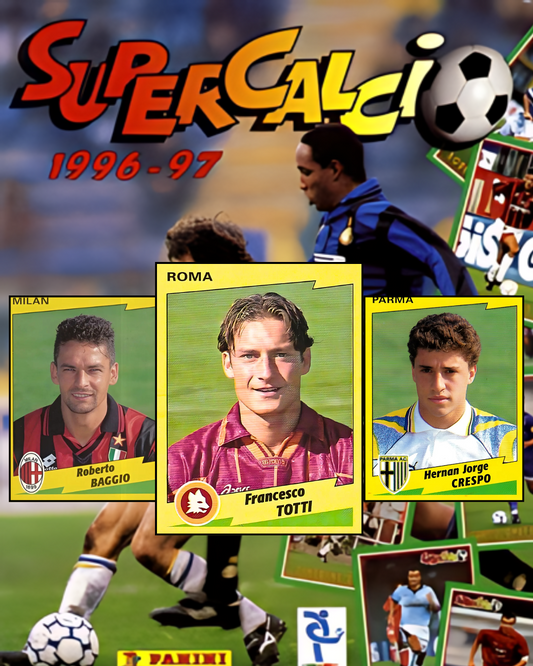 1996/97 Supercalcio Sticker Pack — Baggio, Del Piero, Maldini, Batistuta, Zidane & More