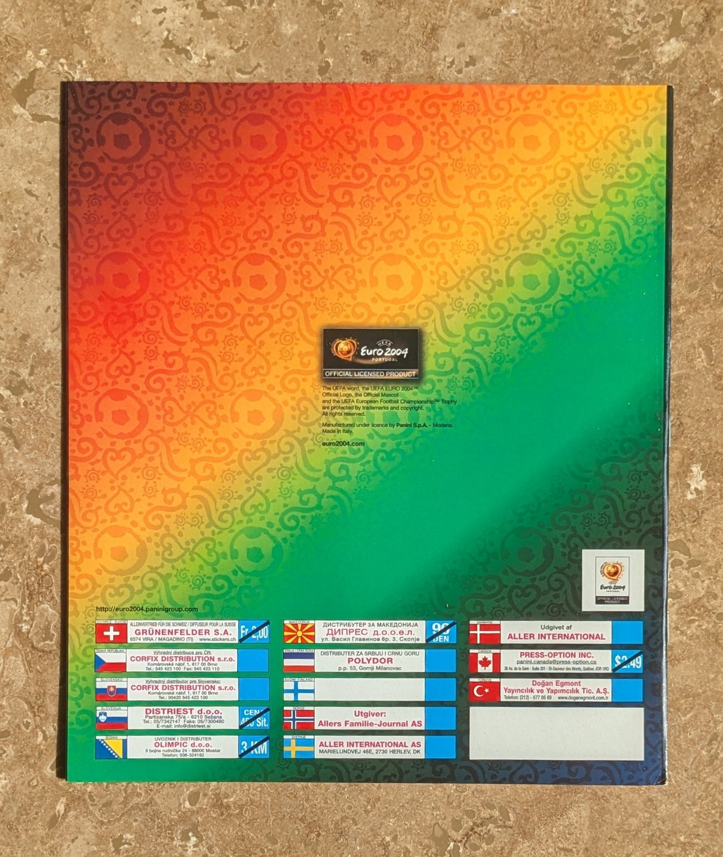 2004 Euros Official Panini Sticker Album (Blank) - Near Mint Condition